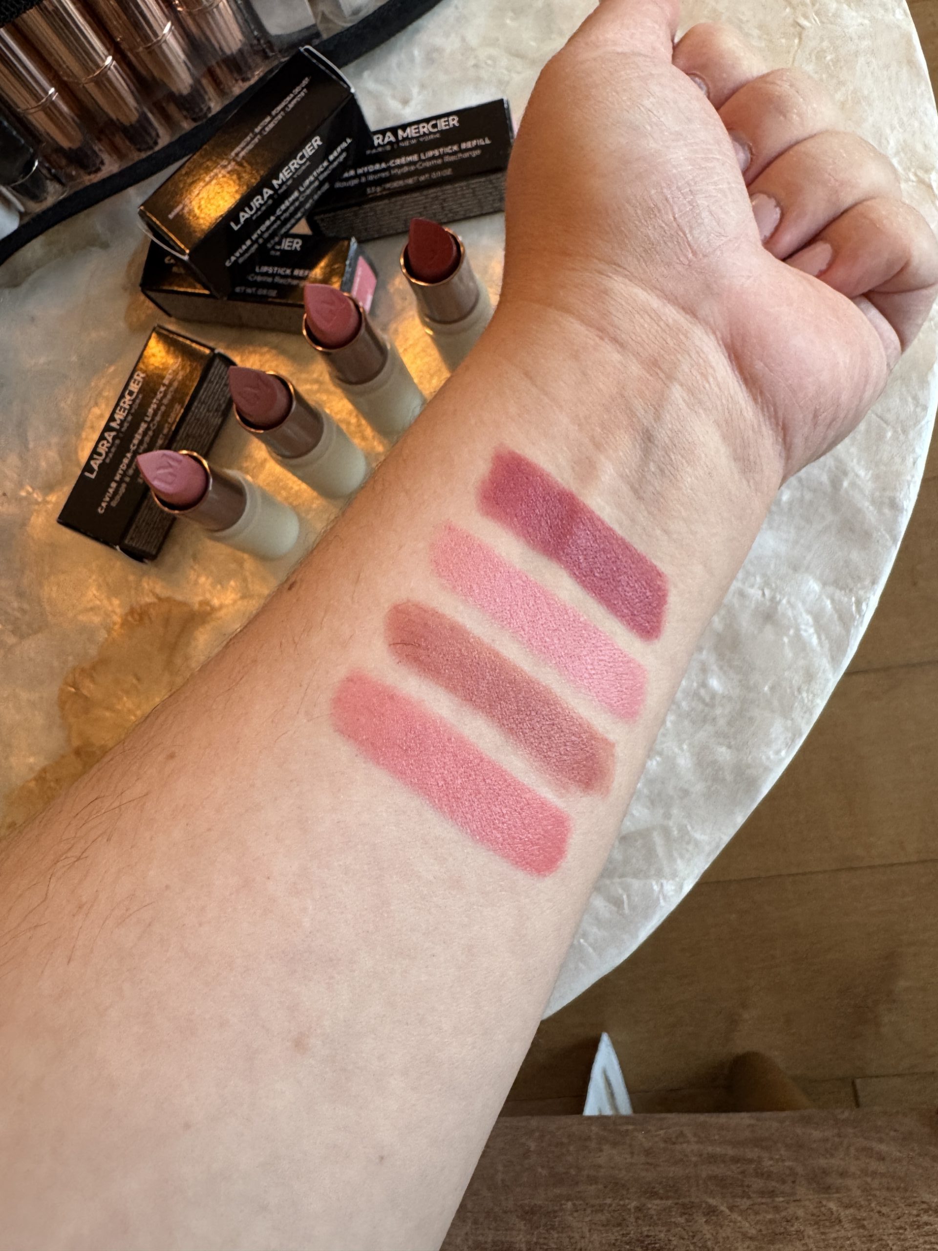 Laura Mercier Caviar Hydra-Crème Lipstick swatches
